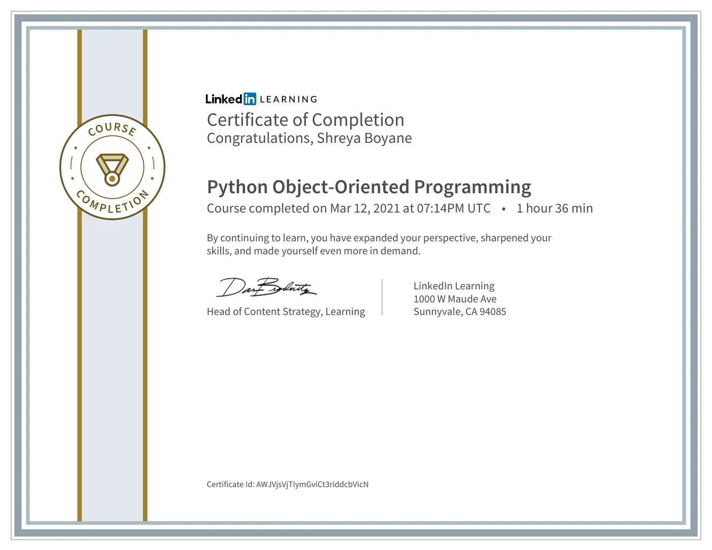 Python Object-Oriented Programming, LinkedIn Learning