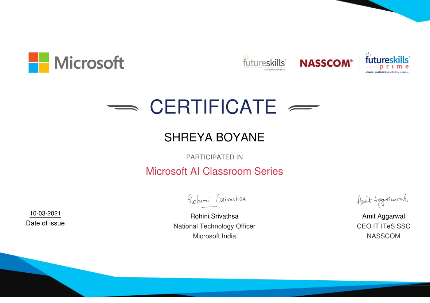 Microsoft AI Classroom Series, Microsoft x NASSCOM